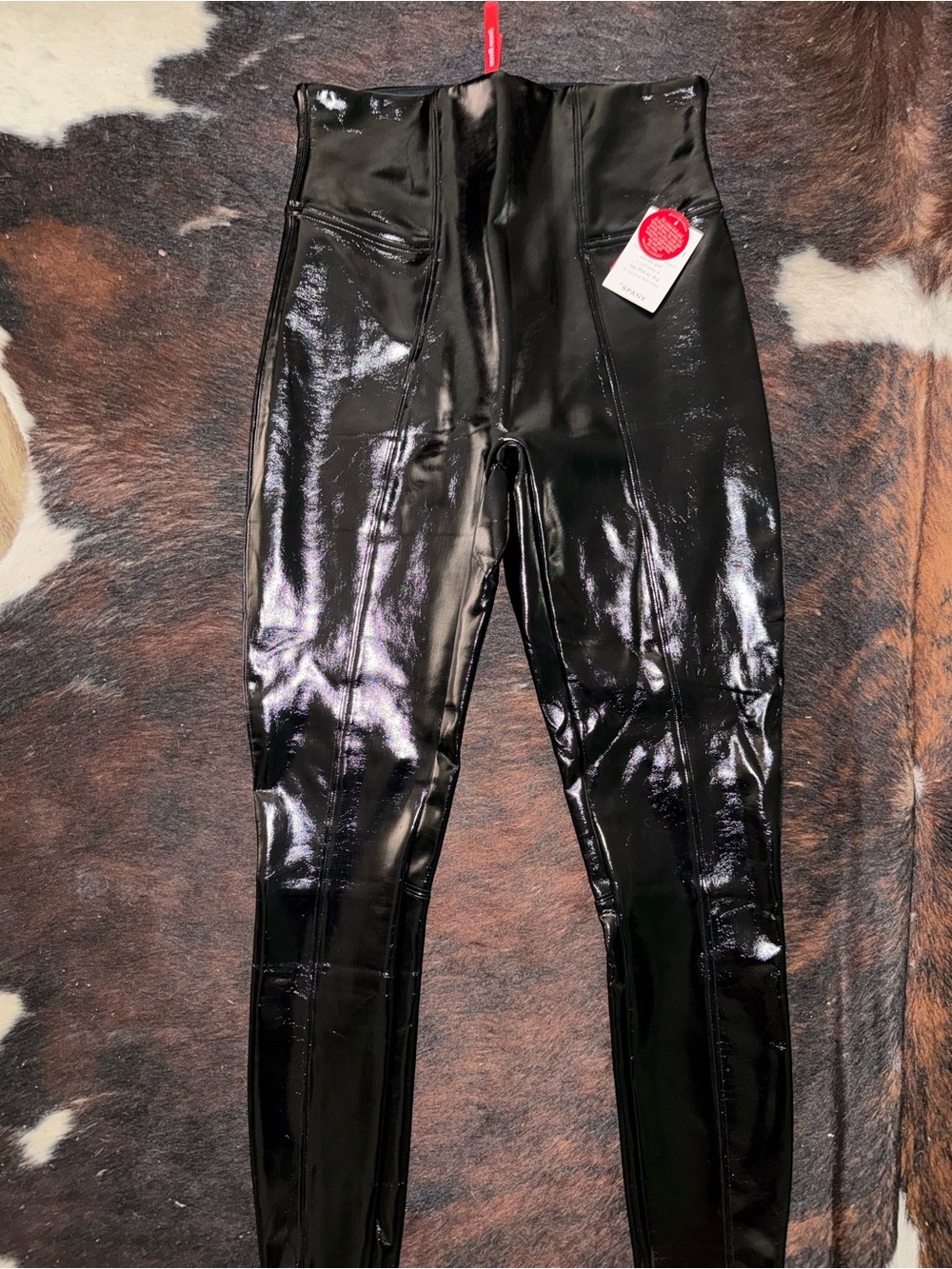 SPANX High-Shine Black Faux Leather Leggings